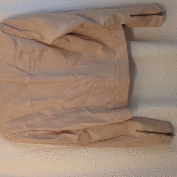 Madewell Shrunken Zip-Front Jacket in Suede Light Sand Size 4 NWOT Madewell - Picture 9 of 10
